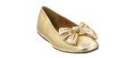 Corkys Footwear Hey Girl Sugar Rush Ballet Flats - A Chic Slip-On with Bow Detail, Cushioned Insoles for All-Day Comfort, and a Trendy and Stylish Design - Gold Crinkle Metallic, Size 8