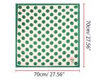 Retro Green Polka Dot Square Scarf for Women