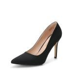 Black Suede High Heel Pumps for Women
