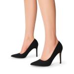 Black Suede High Heel Pumps for Women