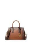Michael Kors Laila Small Satchel, Antique Gold-Tone Hardware/Burnished Leather Edges/Luggage