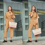 Women Fashion Handbags Wallet Tote Bag Shoulder Bag Top Handle Satchel Purse Set 4pcs Pink-beige-c