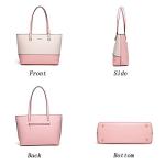 Women Fashion Handbags Wallet Tote Bag Shoulder Bag Top Handle Satchel Purse Set 4pcs Pink-beige-c