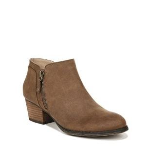 LifeStride Womens Blake Zip Ankle Booties Brown 6.5 W
