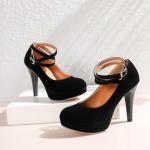 Mostrin Black Closed Toe High Heels for Women Sexy Platfrom Pumps Women's IN4 Classic High Heel for Formal Prom Party Size 11