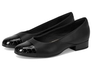 Clarks Collection Women's Juliet Rise Ballet Flat, Black Leather, 8.5 M US