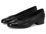 Clarks Collection Women's Juliet Rise Ballet Flat, Black Leather, 8.5 M US