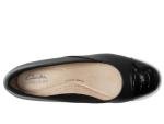 Clarks Collection Women's Juliet Rise Ballet Flat, Black Leather, 8.5 M US