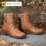 Vepose Women’s Lace-up Combat Ankle Boots - Brown