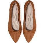 TINGRISE Women's Washable Pointed Toe Flats - Brown