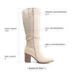 Beige Wide Calf Slouch Boots for Women