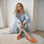 Tan Suede Bowknot Pointed Toe Ballet Flats