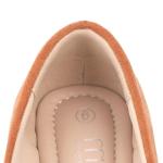 Tan Suede Bowknot Pointed Toe Ballet Flats