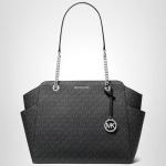 Michael Kors Jacquelyn Medium Chain Tote, Silver-Tone Hardware/Black