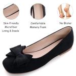 WENJIAZHIZHI Flats Shoes Womens Comfortable Square Toe Slip On Casual Ballet Walking Flats Dress Shoes for Women Black Size 11