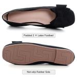 WENJIAZHIZHI Flats Shoes Womens Comfortable Square Toe Slip On Casual Ballet Walking Flats Dress Shoes for Women Black Size 11