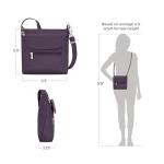 Travelon Anti-theft Classic Mini Shoulder Bag Sling Tote, Purple