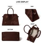 Large Brown Suede Tote Bag for Women