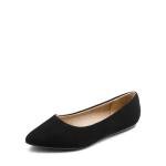DREAM PAIRS Womens Casual Pointed Toe Ballet Comfort Soft Slip On Flats Shoes,Sole-Classic,Black/Nubuck,Size 11