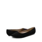 DREAM PAIRS Womens Casual Pointed Toe Ballet Comfort Soft Slip On Flats Shoes,Sole-Classic,Black/Nubuck,Size 11