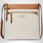 Michael Kors Jet Set Charm Small Flat Crossbody Bag, Gold-Tone Hardware/Vanilla/Acorn, One Size