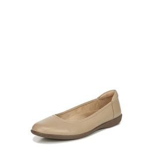 Beige Slip-On Round Toe Ballet Flats for Women