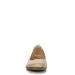 Beige Slip-On Round Toe Ballet Flats for Women