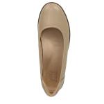 Beige Slip-On Round Toe Ballet Flats for Women