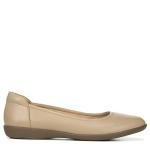 Beige Slip-On Round Toe Ballet Flats for Women