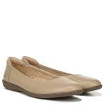 Beige Slip-On Round Toe Ballet Flats for Women
