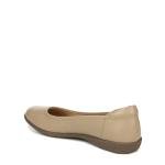 Beige Slip-On Round Toe Ballet Flats for Women