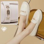 DeYashopin Women's Loafer Shoes Leisure Slip On Work Shoes Comfort Walking Flats White 7.5