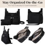 Baggallini womens Over Crossbody Cross Body Handbag, Black/Sand, One Size US