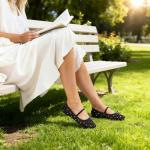 MUSSHOE Lace Women's Flats with Rhinestone：Square Toe Ballet Flats：Slip-on Dressy Comfortable Casual Ballerina Shoes for Wedding Bridal Work,Black 9