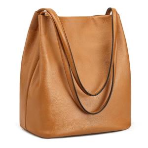 Kattee Brown Soft Leather Women's Crossbody Tote