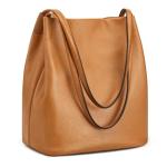 Kattee Brown Soft Leather Women's Crossbody Tote