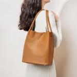 Kattee Brown Soft Leather Women's Crossbody Tote