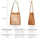 Kattee Brown Soft Leather Women's Crossbody Tote