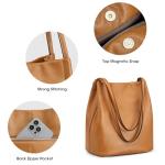 Kattee Brown Soft Leather Women's Crossbody Tote