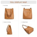 Kattee Brown Soft Leather Women's Crossbody Tote