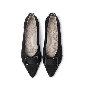 Rivsoi Comfortable Knit Ballet Flats Shoes for Women, Pointed Toe Womens Flats Arch Support Dress Shoes for Work Causal Black