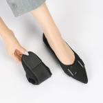 Rivsoi Comfortable Knit Ballet Flats Shoes for Women, Pointed Toe Womens Flats Arch Support Dress Shoes for Work Causal Black