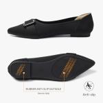 Rivsoi Comfortable Knit Ballet Flats Shoes for Women, Pointed Toe Womens Flats Arch Support Dress Shoes for Work Causal Black