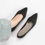 Rivsoi Comfortable Knit Ballet Flats Shoes for Women, Pointed Toe Womens Flats Arch Support Dress Shoes for Work Causal Black