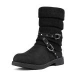 DREAM PAIRS Women's Mid Calf Fashion Winter Snow Boots,Size 9,Black,OUSSIE