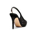 DREAM PAIRS Women's High Heels Platform Dress Rhinestones Peep Toe Pumps Shoes,Size 9,Black/Suede,Invest