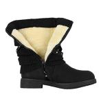 DREAM PAIRS Women's Mid Calf Fashion Winter Snow Boots,Size 9,Black,OUSSIE