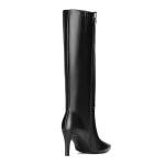 Reitoye Knee High Black Boots Women Sexy Pointed Toe Stiletto Tall Boots Side Zipper Dress Fashion Boots Shoes Size 8
