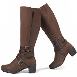 Ruiee Brown Pointed Toe Knee High Boots