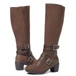 Ruiee Brown Pointed Toe Knee High Boots